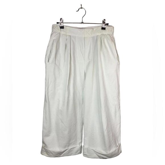 Norma Kamali Pants - Norma Kamali Fleece Wide Leg Capri Wide Cuffs